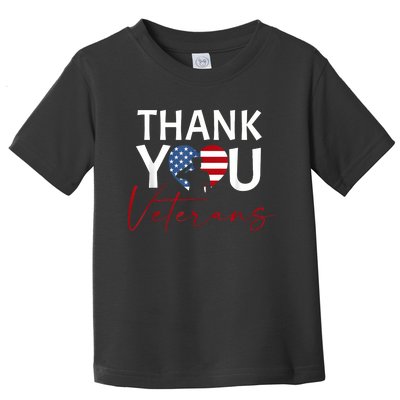 Thank You Veterans American Flag Proud Veteran Toddler T-Shirt