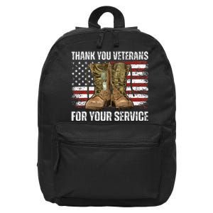 Thank You! Veterans Day & Memorial Day Partiotic Military 16 in Basic Backpack