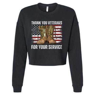 Thank You! Veterans Day & Memorial Day Partiotic Military Cropped Pullover Crew