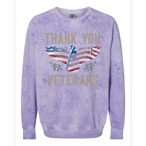 Thank You Veterans Will Make An Amazing Veterans Day US Eagle Colorblast Crewneck Sweatshirt