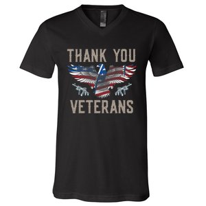 Thank You Veterans Will Make An Amazing Veterans Day US Eagle V-Neck T-Shirt