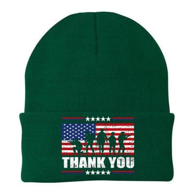 Thank You Veterans American Flag Patriotic Veteran Knit Cap Winter Beanie