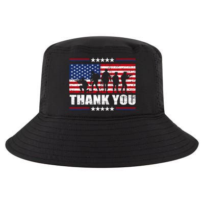 Thank You Veterans American Flag Patriotic Veteran Cool Comfort Performance Bucket Hat