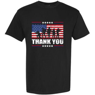 Thank You Veterans American Flag Patriotic Veteran Garment-Dyed Heavyweight T-Shirt