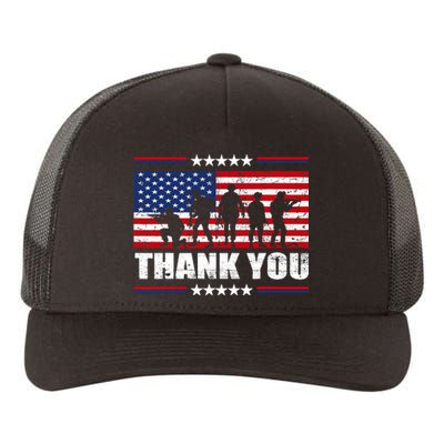 Thank You Veterans American Flag Patriotic Veteran Yupoong Adult 5-Panel Trucker Hat