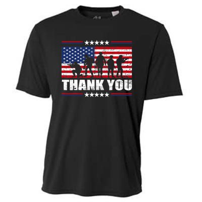 Thank You Veterans American Flag Patriotic Veteran Cooling Performance Crew T-Shirt