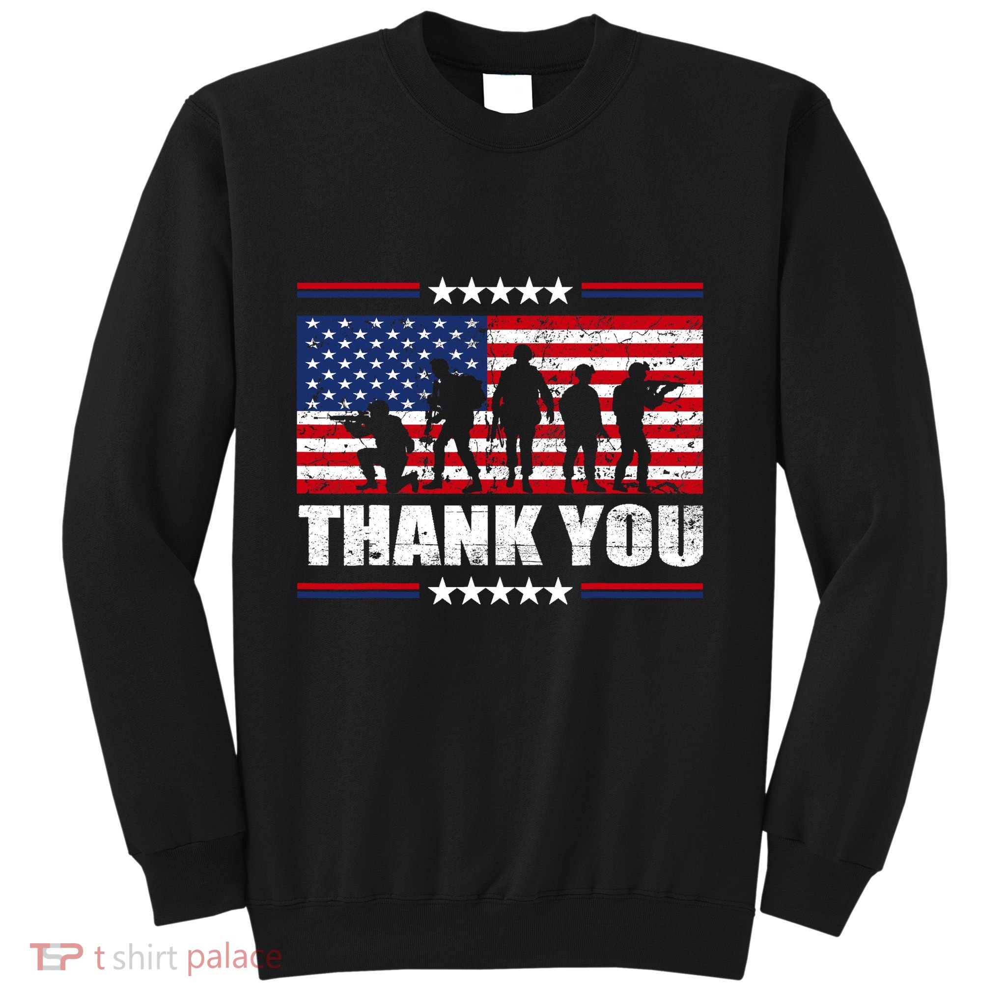 Thank You Veterans American Flag Patriotic Veteran Sweatshirt