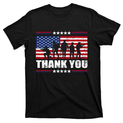 Thank You Veterans American Flag Patriotic Veteran T-Shirt