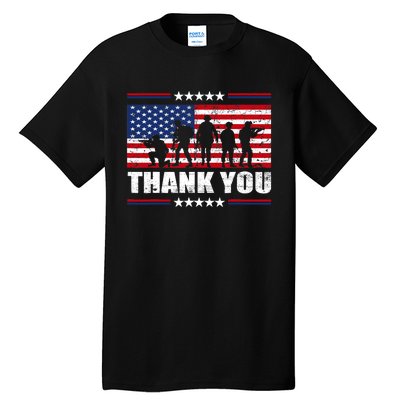 Thank You Veterans American Flag Patriotic Veteran Tall T-Shirt