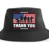 Thank You Veterans American Flag Patriotic Veteran Sustainable Bucket Hat