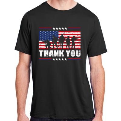 Thank You Veterans American Flag Patriotic Veteran Adult ChromaSoft Performance T-Shirt