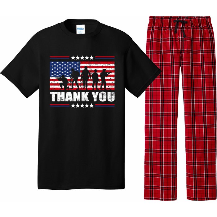 Thank You Veterans American Flag Patriotic Veteran Pajama Set