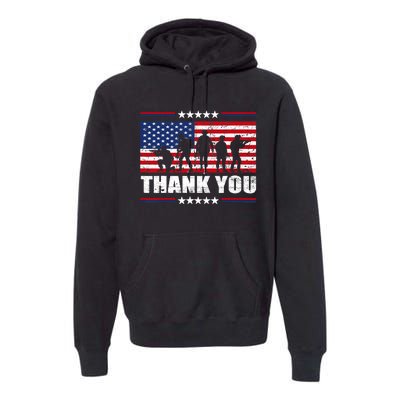 Thank You Veterans American Flag Patriotic Veteran Premium Hoodie