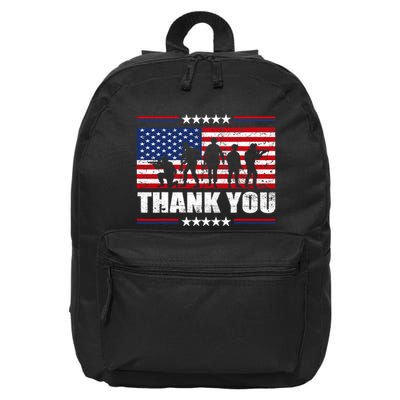 Thank You Veterans American Flag Patriotic Veteran 16 in Basic Backpack
