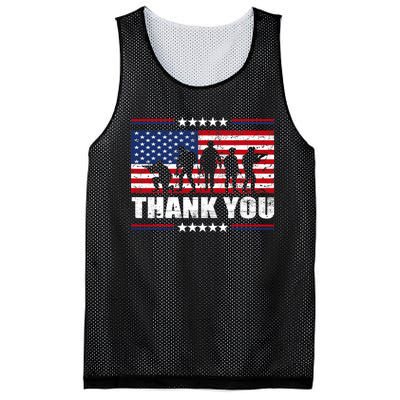 Thank You Veterans American Flag Patriotic Veteran Mesh Reversible Basketball Jersey Tank