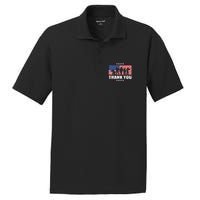 Thank You Veterans American Flag Patriotic Veteran PosiCharge RacerMesh Polo