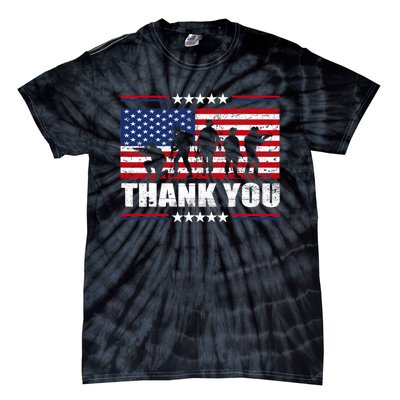 Thank You Veterans American Flag Patriotic Veteran Tie-Dye T-Shirt