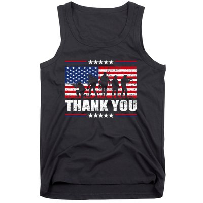 Thank You Veterans American Flag Patriotic Veteran Tank Top