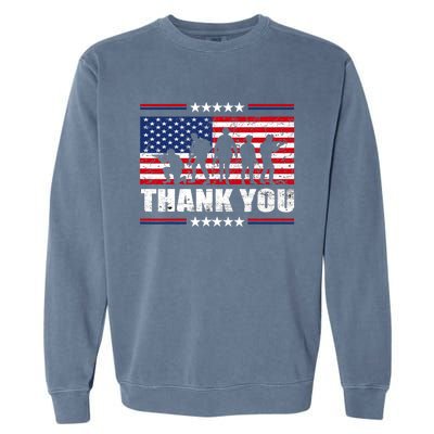 Thank You Veterans American Flag Patriotic Veteran Garment-Dyed Sweatshirt