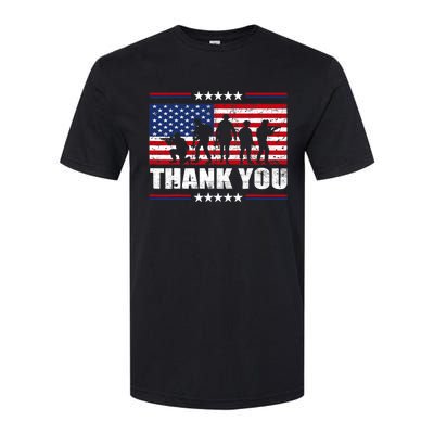 Thank You Veterans American Flag Patriotic Veteran Softstyle® CVC T-Shirt