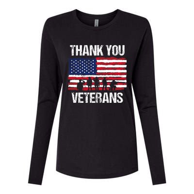 Thank You! Veterans Day & Memorial Day Partiotic Military Womens Cotton Relaxed Long Sleeve T-Shirt