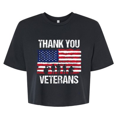 Thank You! Veterans Day & Memorial Day Partiotic Military Bella+Canvas Jersey Crop Tee