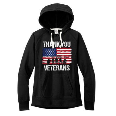 Thank You! Veterans Day & Memorial Day Partiotic Military Women's Fleece Hoodie