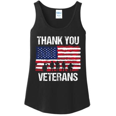 Thank You! Veterans Day & Memorial Day Partiotic Military Ladies Essential Tank