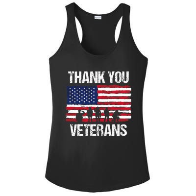 Thank You! Veterans Day & Memorial Day Partiotic Military Ladies PosiCharge Competitor Racerback Tank