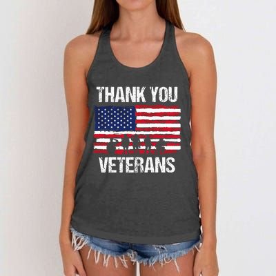 Thank You! Veterans Day & Memorial Day Partiotic Military Women's Knotted Racerback Tank