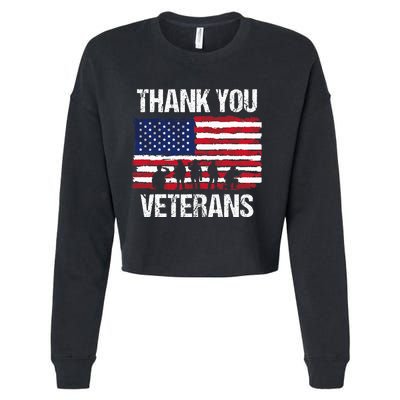 Thank You! Veterans Day & Memorial Day Partiotic Military Cropped Pullover Crew