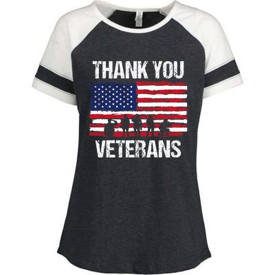 Thank You! Veterans Day & Memorial Day Partiotic Military Enza Ladies Jersey Colorblock Tee