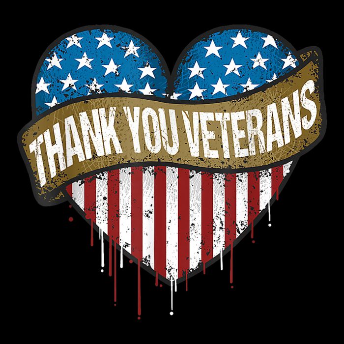 Thank You Veterans Day American Flag Heart Military Army Drawstring Bag