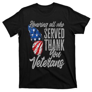 Thank You Veterans Day Honoring All Who Served Butterfly T-Shirt