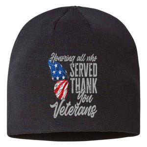 Thank You Veterans Day Honoring All Who Served Butterfly Sustainable Beanie