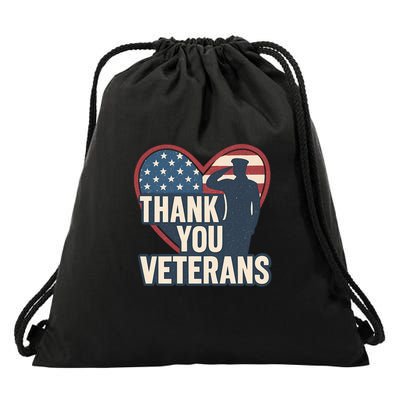 Thank You Veterans Drawstring Bag