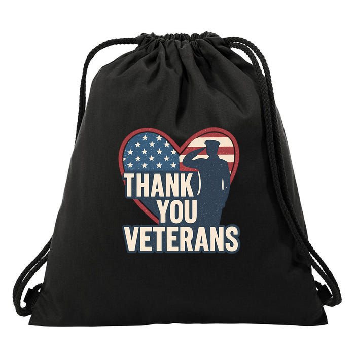 Thank You Veterans Drawstring Bag