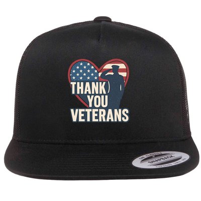 Thank You Veterans Flat Bill Trucker Hat