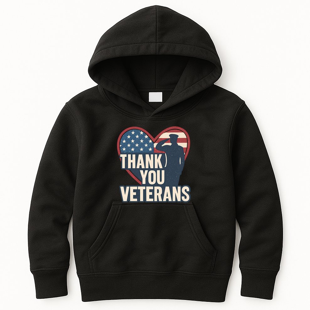 Thank You Veterans Kids Hoodie