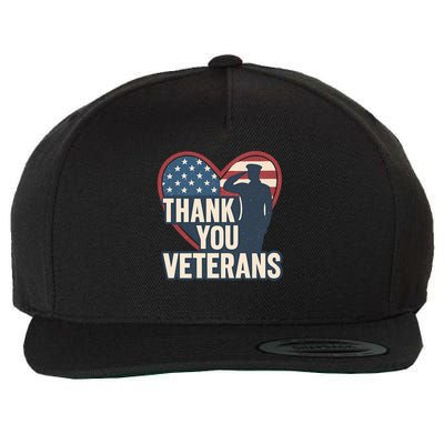 Thank You Veterans Wool Snapback Cap