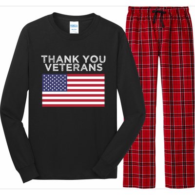 Thank You Veterans For Veterans Day Gift Long Sleeve Pajama Set