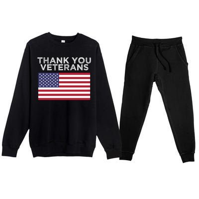 Thank You Veterans For Veterans Day Gift Premium Crewneck Sweatsuit Set