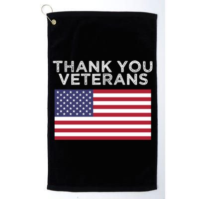 Thank You Veterans For Veterans Day Gift Platinum Collection Golf Towel