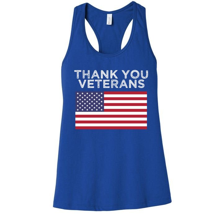 Thank You Veterans For Veterans Day Gift Women's Racerback Tank