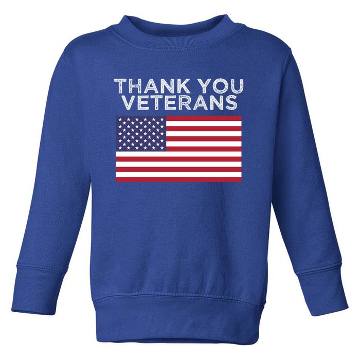 Thank You Veterans For Veterans Day Gift Toddler Sweatshirt