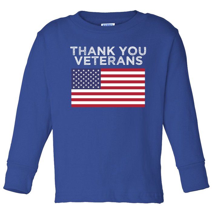 Thank You Veterans For Veterans Day Gift Toddler Long Sleeve Shirt