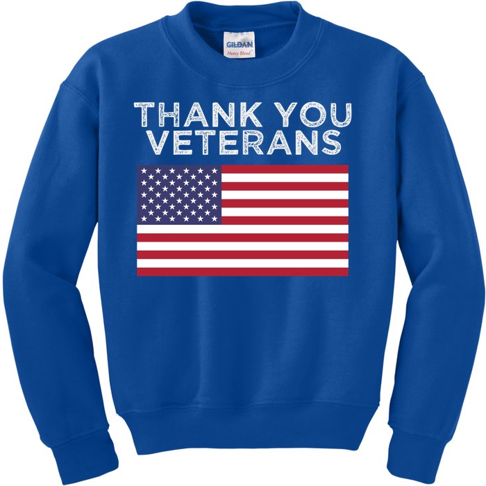 Thank You Veterans For Veterans Day Gift Kids Sweatshirt