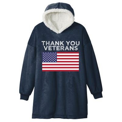 Thank You Veterans For Veterans Day Gift Hooded Wearable Blanket