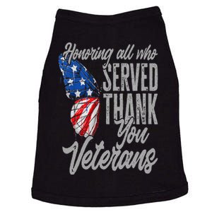 Thank You Veterans Day Honoring All Who Served Butterfly Doggie Tank