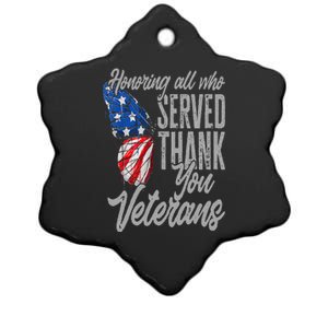 Thank You Veterans Day Honoring All Who Served Butterfly Ceramic Star Ornament